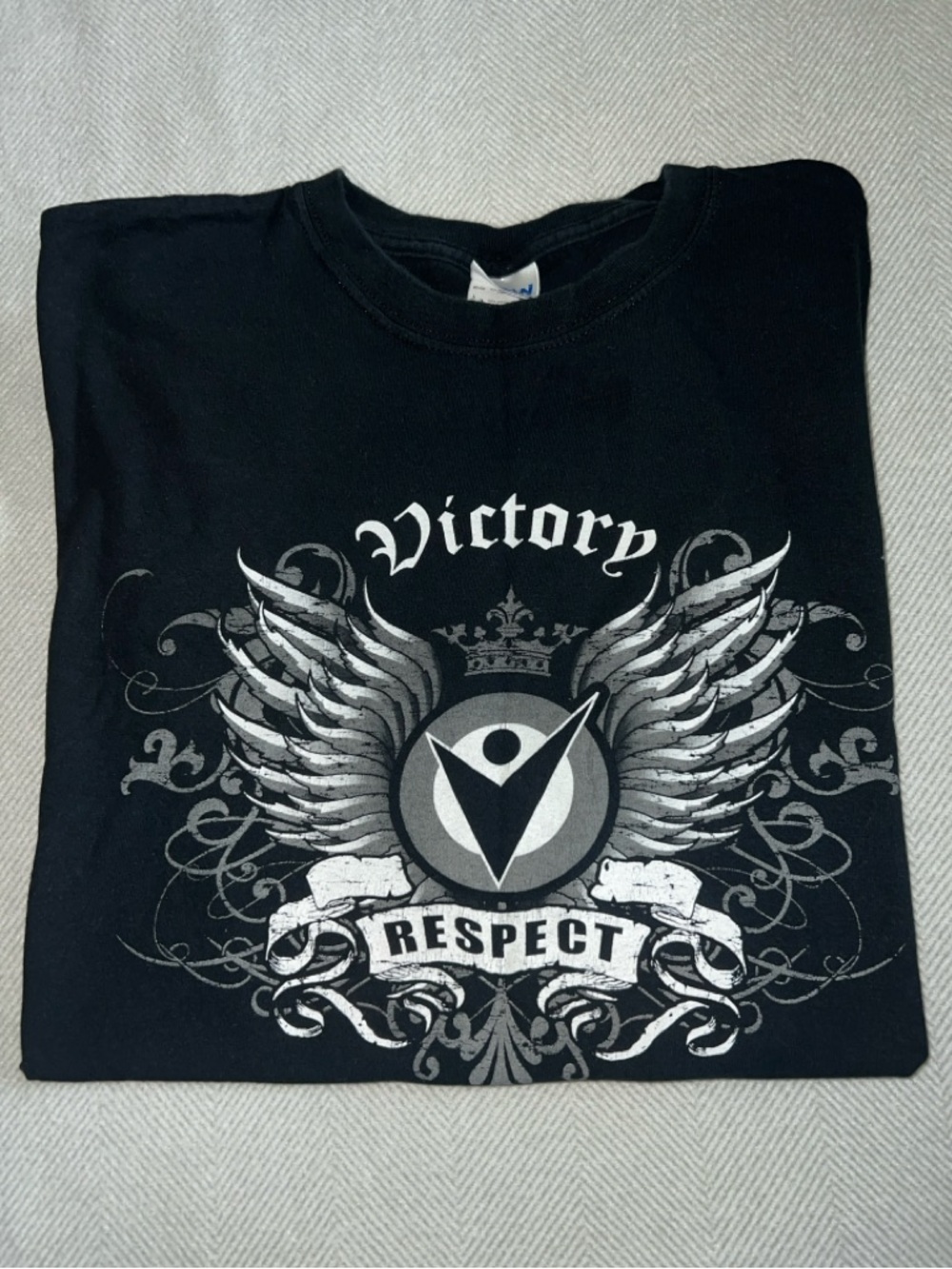 Victory Martial Arts Black Tee with White Respect Graphic